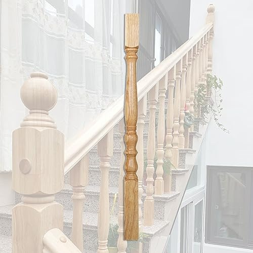 Escalier Garde Corps Rustique Axe de Balustre de Rampe D'escalier, En Bois Escalier Balcon/terrasse/Loft Poteau de Balustrade pour L'amélioration de L'habitat Réparation de Garde-corps, 95cm de Haut