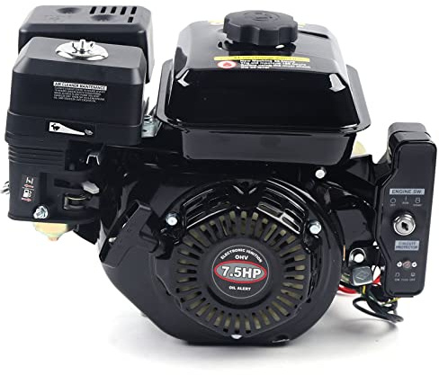 OUKANING 7.5 HP 212CC Electric Start Horizontal Engine, 4-Stroke Go Kart Gas Engine, Gas Power Gasoline OHV Motor, for Compressor Scarifier Lawnmower Pump Generator Pressure