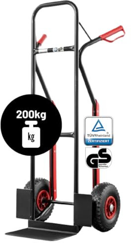 Pallit DIABLO Sackkarre 200 kg Hochwertiger Stahl ergonomischer Transportwagen für Lager, Umzüge, Camping Transportkarre Staplerkarre