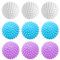 Sporgo Lot de 9 balles de séchage : boule de lavage pour machine à laver, boule de sèche-linge réutilisable, 3 couleurs pour sèche-linge à la maison, nettoyage des vêtements (diamètre 6,5 cm)