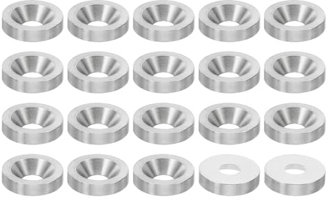 PATIKIL Rondelle a Testa Svasata M6, 20pz Diametro 18mm Altezza 4mm in Acciaio Inossidabile 304 Svasato Rondella Bullone Testa Svasata Rondelle Acciaio per Costruzione Industriale
