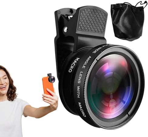 Objectif HD pour Smartphones - Objectif Grand Angle 0,45 x 15 x Super | Macro - Kit d'objectifs Super Macro à Clipser pour Les Smartphones