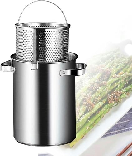 BTURYT Pot Vapore Asparagi da 5 Litri, Pentola in Acciaio Inossidabile 304 con Cestino da Cucina Fatto in Casa, Ristorante