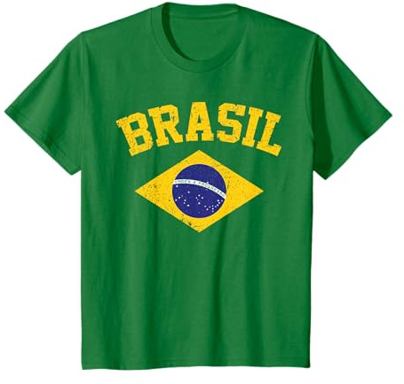 Brasilianische Nationalflagge Vintage Patriotischer Fußball Brasilien T-Shirt