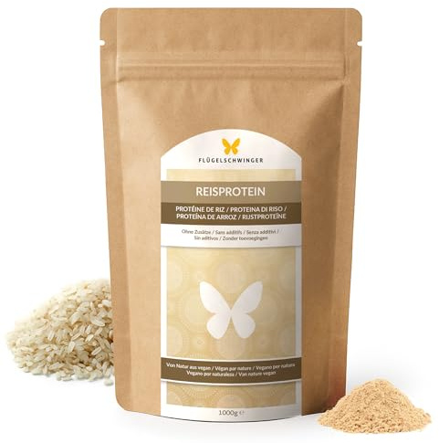 1kg Reis Protein mit 84,4% Protein, ohne Zusätze, von Natur aus vegan, ohne Soja (1000g)