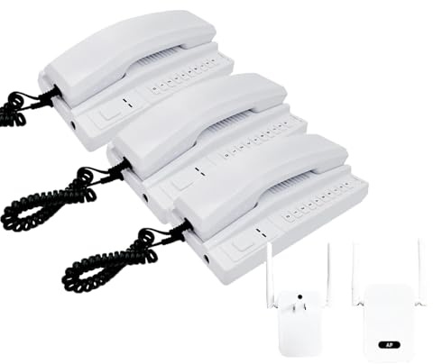 Wireless Intercom System Secure Interphone Handsets Expandable for Warehouse Office Interphone Maison One Click Call