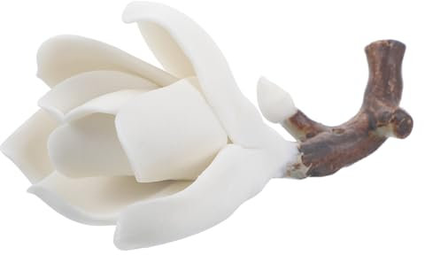 Tofficu Stifthalter Magnolienform Keramik Stabil Langlebig Kalligraphie Pinselständer Schreibtisch Dekoration Geschenk