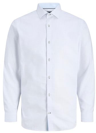 JACK & JONES Jprblaparker Detail L/S Shirt Noos, Bianco, M