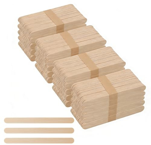 FAAING 1800 Stück Holzspachtel zum Basteln 114 x 10 x 2 mm, Eisstiele Holz Jumbo Popsicle Sticks, Eisstäbe Holzeisstiele Eisstäbchen Holzstäbchen für 3D-Modell, DIY Bastelprojekt