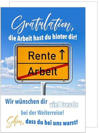 Edition Seidel Premium XXL Maxi Glückwunschkarte zum Ruhestand mit Umschlag Format DIN A4. Ruhestandskarte Abschied Grußkarte Karte mit Spruch Mann Frau Rente (A4-R135)