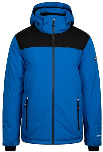 Trespass Christopher Herren Skijacke Wasserdicht Winter Warme Skijacke Gefütterte Mäntel mit abnehmbarer Kapuze für Outdoor Wandern u, blau, XXXL