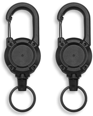 LBJFYHJN 2 pcs Einziehbarer Schlüsselanhänger, Schlüsselbund Ausziehbar Mit Kartenhalter, Schlüsselband Mit 60cm Stahlkabel, Perfekt für Schlüssel, Ausweise, Zugangskarten