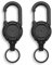 LBJFYHJN Lot de 2 porte-clés rétractables, extensibles avec porte-cartes, cordon avec câble en acier de 60 cm, parfait pour clés, cartes d'identité, cartes d'accès, Noir , taille unique