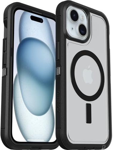 OtterBox Defender XT MagSafe Hülle, iPhone 17e/16e/15/14/13, Klar/Schwarz | Mit Magneten, Stoßfest und ultra-robust, Schützende Hülle, 7x getestet nach Militärstandard