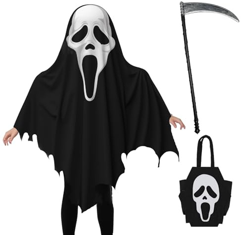 KERANEET Disfraz infantil de fantasma de Halloween para niños, disfraz de fantasma de Halloween, disfraz de fantasmas para niños, niñas, Halloween