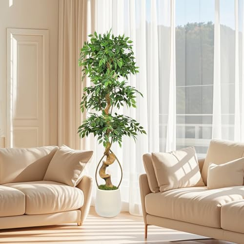 YORFULL Plantas Artificiales Grandes, 180 CM Árbol Baniano Artificial Grande, Plantas Artificiales Verdes como Reales, Arboles Artificiales Aptas para Interiores, Exteriores, Hogar, Oficina, Jardín