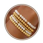 Turandoss Gold Armband Damen, Elastisches Gold Armbänder Stack Set Damen
