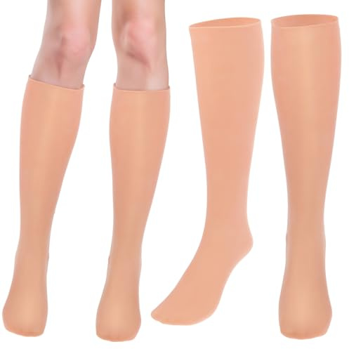 PartyKindom Feuchtigkeitsspendende Lange Fußpflege socken zur Hornhautentfernung und Pflege Trockener Rissiger Haut Elastische Hautfarbene Fußschutzhüllen für Intensive Fuß Wadenbefeuchtung