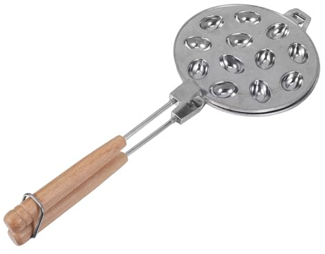 LALADEFIEE Molde para Fiestas Familiares Antiadherente y Fácil de Limpiar de Aleación de Aluminio 16 Ranuras en Forma de Nuez para Galletas y Hornear en Casa