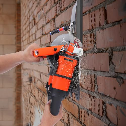 Affilatrice per calcestruzzo 5200 W – Fresa a muro con laser e serbatoio dell'acqua, fresa elettrica per canali cavi/tubi, profondità max. 45 mm, larghezza 72 mm, con 5 dischi diamantati