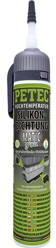 PETEC Hochtemperatur Silikon Dichtung in Motor Dichtmasse KFZ & Wohnwagen Dichtmittel für Metall Kunststoff (grau, 200 ml)