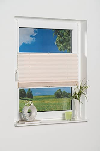 K-home Klemmfix-Bambus-Plissee Weiß 80 x 130 cm (B x L)