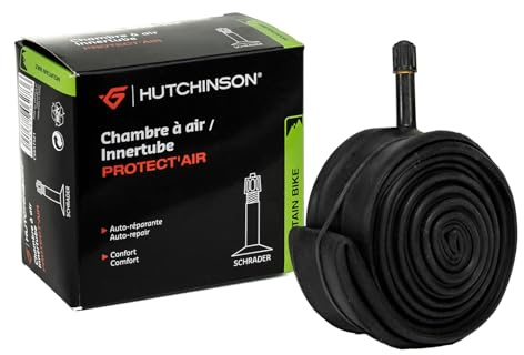 HUTCHINSON - Chambre À Air - VTT - Protect'Air - Auto-Réparante - Liquide Anti-Crevaison Intégré - Valve Schräder - Épaisseur 0.9 mm - 48 MM - 27,5 x 1,70-2,35, Noir