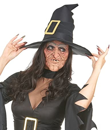 DEGUISE TOI - Demi masque latex nez et menton sorcière adulte - 2 Demi-Masques - Taille Unique - Rose - Masques - 100% Latex - - Halloween