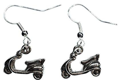 Miniblings Roller Mofa Ohrringe Motorroller Hänger Moped versilbert | Ohrschmuck aus eigener Fertigung in Berlin, mit Fahrzeug und Motorrad