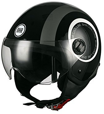 CASCO MOTO BHR DEMI-JET MOD ONE 801 COLORE NERO E GRIGIO SCURO TAGLIA M