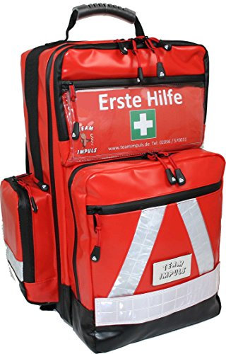 Bexamed Notfallrucksack Medicus ca. 23 LITER Volumen - LEER - rot aus Plane - mit Waterstop Reißverschlüssen N180005