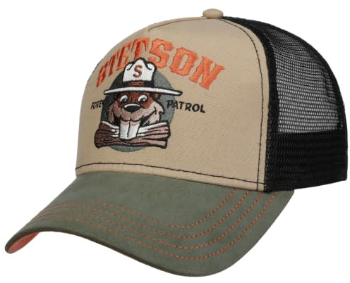 Stetson Cappellino Trucker Forest Patrol Uomo - Baseball cap Mesh Berretto Snapback, con Visiera, Visiera Estate/Inverno - Taglia Unica Nero