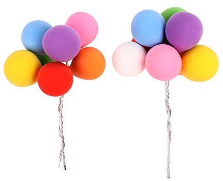 Unimall 16 delar färgglada ballonger tårtdekorationer kit ballong grattis på födelsedagen tårtdekoration för pojkar flickor barn födelsedagsfest tillbehör
