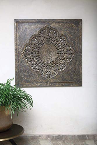 Wandpaneel Selma Quadratisch Blume geschnitzt Wandbild