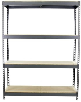 Simon Rack Estanteria Industrial, 2000x1200x600 mm, 400 kg de Punto Flexión, 4 Estantes Madera, Estanterias Almacenaje, Estanterias Metalicas, Gris/Madera - SimonTaller