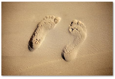 Postereck - 3313 - Fußabdruck, Strand Sand Füße Natur Abdruck - Wandposter Fotoposter Bilder Wandbild Wandbilder - Leinwand - 60,0 cm x 40,0 cm