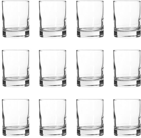 LAV 12x Clear 65ml Liberty Shot Glasses - Small Vodka Tequila Jelly Cocktail Mini Dessert Party Drinking Glass Cups Set