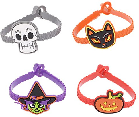jojofuny Uhrenarmbänder 60 Stcs Halloween Snap Halloween Slap Armbänder Bulk Slap Einstellbarer -Schmuck