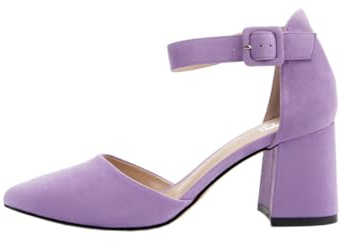 Rio Fiore Scarpe con Tacco, 7 cm Tacco Largo, Décolleté Donna, Viola, Tessile, Cinturino alla Caviglia, H1877-A0142-16 (Purple, 40 EU)