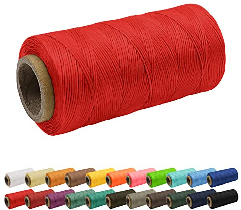 Uiopa 1mm x 260m Wachsfaden, 150D Flache Sattlergarn Ledergarn Gewachst, Leder Nähen Faden Gewachste Schnur für Nähprojekte, Buchbinderei, Schuhreparatur, Schmuck