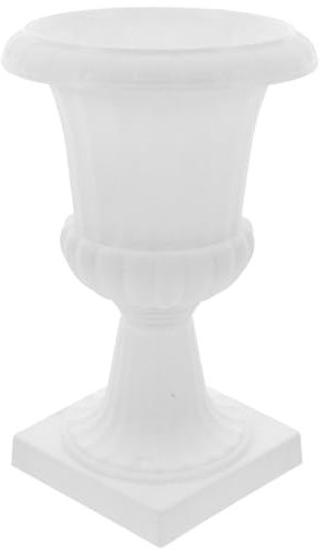 Yardwe Roman Flower Vase White Urn Planter Plastic Urn Flower Pot Grecian Plant Pot Wedding Flowerpot Table Centerpiece Garden Urn Planter for Indoor Outdoor Decor