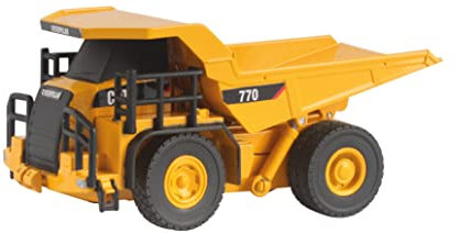 Carrera - 37026004 - CAT RC 770 Muldenkipper I 1:64 Ferngesteuertes Baustellenfahrzeug I Der perfekte Helfer für das Aufräumen nach dem Spielen I Bewegliche Teile I Bis zu 30 min Fahrzeit