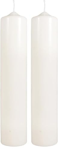 Rayher 3140396 Stumpenkerze, creme, rund, Länge 30 cm, 6 cm ø,100% Paraffin, RAL-Gütezeichen, Rundkerze, Taufkerze, Kommunionkerze, Kerzenrohling zum Verzieren und Basteln (Packung mit 2)