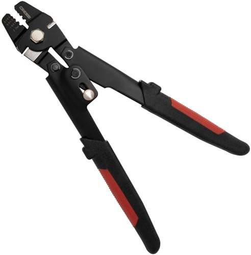 Cressi Crimping Tool - Pinza Crimpaggio Manicotti/Sleeves, Nero/Rosso, Taglia Unica, Adulti Unisex