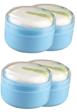 Abaodam 4stücke Puderquaste Box Praktischer Behälter Für Babypuder Hautpflege Und Talcum Für Neugeborene Und Kleinkinder Blau
