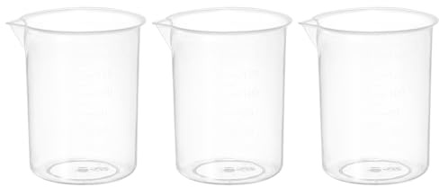PATIKIL Vasos Medidores De 150ml, 3 Piezas Vasos De Polipropileno Con Escalas Y Pico Para Experimentos De Laboratorio, Repostería Y Cocina, Transparentes
