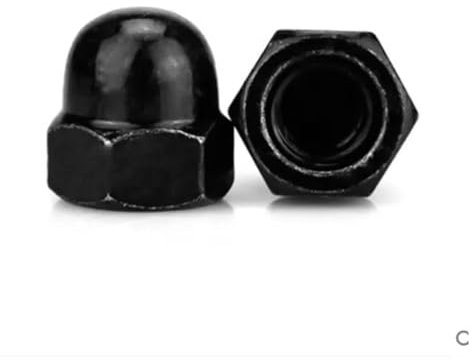 1–50 Stück Stahl mit schwarzen oder rostfreien Hutmuttern aus Edelstahl M3 M4 M5 M6 M8 M10 M12 M14 M16 Hutmutter Eichelmuttern mit Kuppelkopf(Steel with black,M8 10pcs)