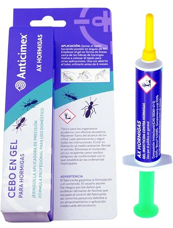 ANTICIMEX Gel Mata Hormigas 10g Trampa Hormigas Cebo Interior y Exterior | Elimina Reina y Colonia Efectivamente | Efecto Duradero | No se Seca | Jeringuilla Veneno Apto para Todo Tipo de Hormigas