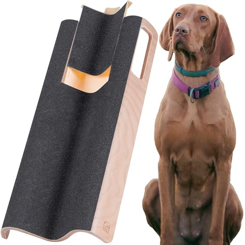 LovIntry Griffoir pour chien en forme de M avec boîte à friandises, planche à griffes pour grands chiens, lime à ongles et raccourcir les ongles latéraux plus facilement (avec boîte à friandises, XL)