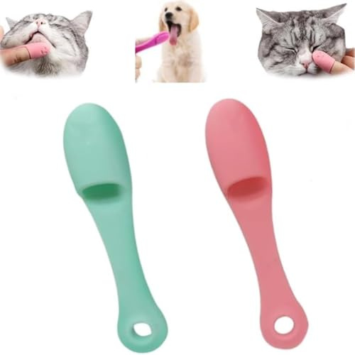 Cat Chin Brush,Cat Chin Scrubber,Silicone Scrubber for Cats Chin Cleaner,Finger Brush Silicone Pet Toothbrush,Cat Finger Toothbrush for Pet Dental Care,Finger Brushes for Puppies and Cats (2pcs/C)